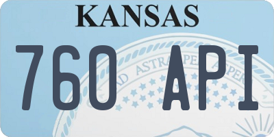KS license plate 760API