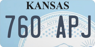 KS license plate 760APJ