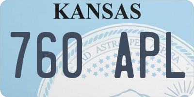 KS license plate 760APL