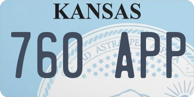 KS license plate 760APP