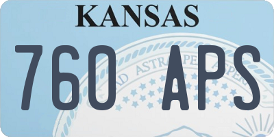 KS license plate 760APS