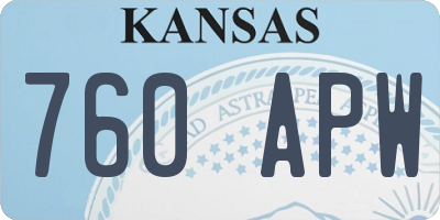 KS license plate 760APW