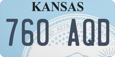 KS license plate 760AQD