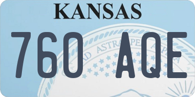 KS license plate 760AQE