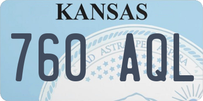 KS license plate 760AQL