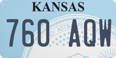 KS license plate 760AQW