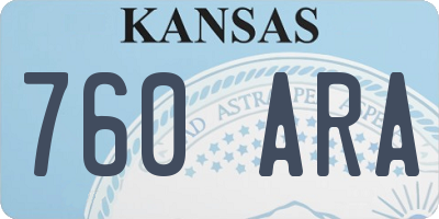 KS license plate 760ARA