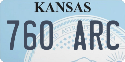 KS license plate 760ARC