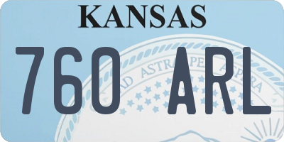 KS license plate 760ARL