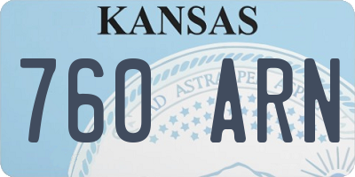 KS license plate 760ARN