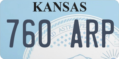 KS license plate 760ARP