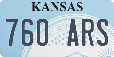 KS license plate 760ARS