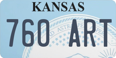 KS license plate 760ART