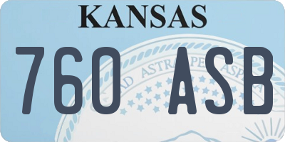 KS license plate 760ASB