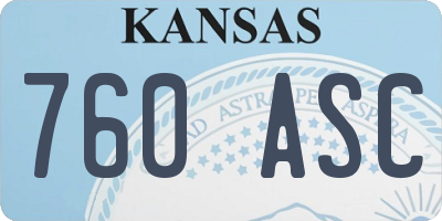 KS license plate 760ASC