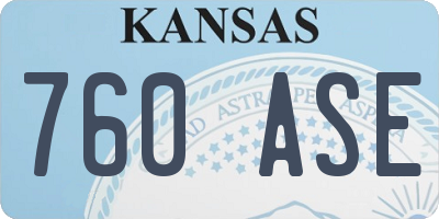 KS license plate 760ASE