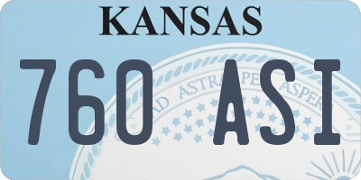 KS license plate 760ASI