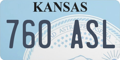KS license plate 760ASL