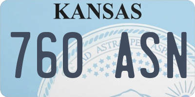 KS license plate 760ASN