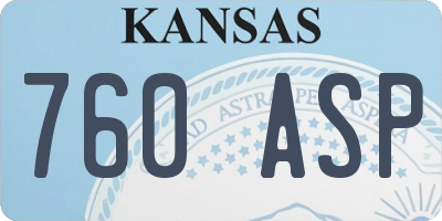 KS license plate 760ASP