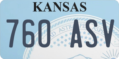 KS license plate 760ASV
