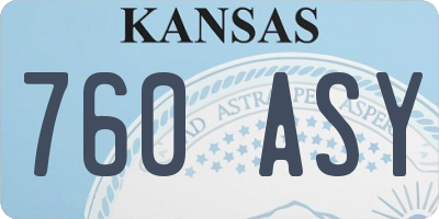 KS license plate 760ASY