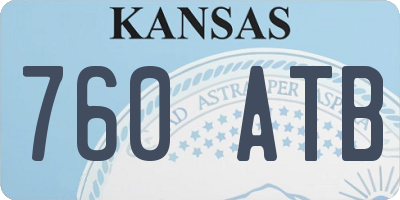 KS license plate 760ATB