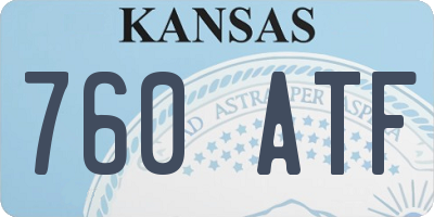 KS license plate 760ATF