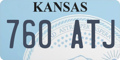 KS license plate 760ATJ