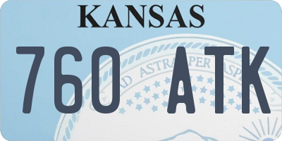 KS license plate 760ATK