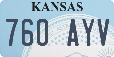 KS license plate 760AYV