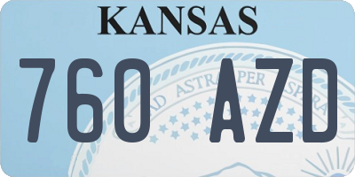 KS license plate 760AZD