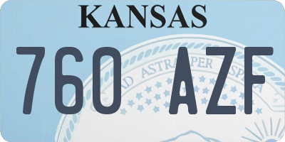 KS license plate 760AZF