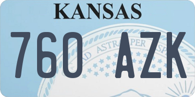 KS license plate 760AZK