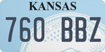 KS license plate 760BBZ