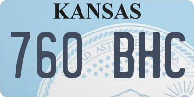 KS license plate 760BHC