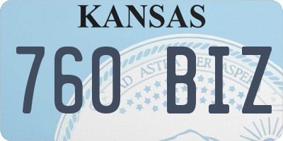 KS license plate 760BIZ