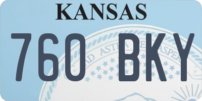KS license plate 760BKY
