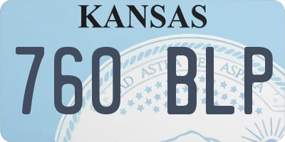 KS license plate 760BLP