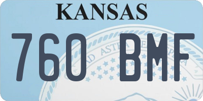 KS license plate 760BMF
