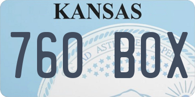 KS license plate 760BOX