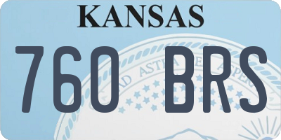 KS license plate 760BRS