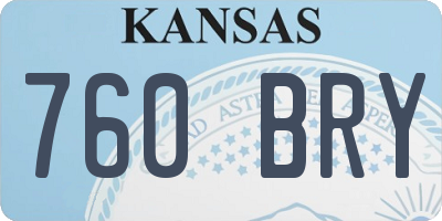 KS license plate 760BRY
