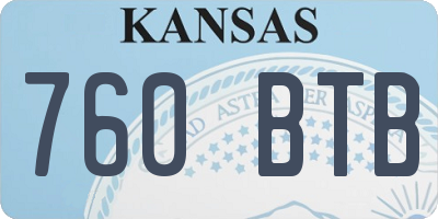 KS license plate 760BTB