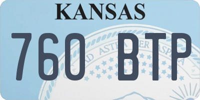 KS license plate 760BTP