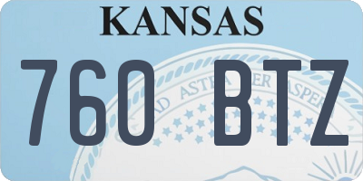 KS license plate 760BTZ