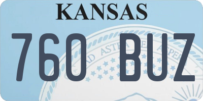 KS license plate 760BUZ