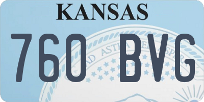 KS license plate 760BVG
