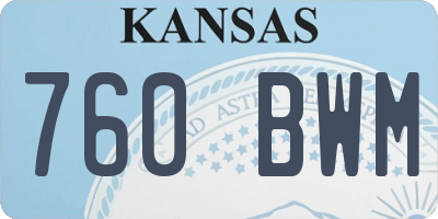 KS license plate 760BWM