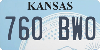 KS license plate 760BWO